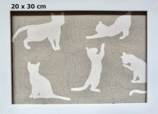 画像3: 「J即納」はぎれ70×50：猫のシルエット（グレージュベースホワイト） (3)