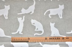 画像4: 「J即納」はぎれ70×50：猫のシルエット（グレージュベースホワイト） (4)