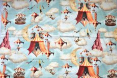 画像12: 「J即納」はぎれ70×100：空中サーカス・ビンバ（水色・白・オレンジ） (12)