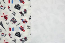 画像13: 「移動中/F在庫」はぎれ75×50：ボンジュール・パリ2024(白ベース黒・赤・ブルー) (13)