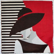 画像1: 「移動中」はぎれ45×45：ファム・アン・ノワール (1)