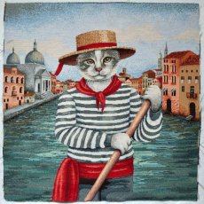 画像1: 「J即納」はぎれ45×45：ヴェニスの猫 (1)