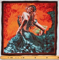 画像2: 「J即納」はぎれ45×45：フラメンコ（オレンジ・ブルーグリーン） (2)