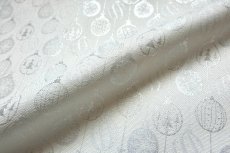 画像7: 「F在庫」はぎれ70×49：銀色のブール・ド・ノエル（ジャカード、ホワイトベースシルバー） (7)