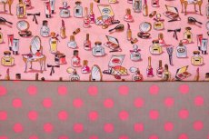 画像14: 「J即納」はぎれ55×49：廃盤ヴェルザ（グレイベース、ピンクドット） (14)