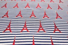 画像10: 「移動中」はぎれ75×48：ジル（ジャカード、エッフェル塔、赤・マリンブルー） (10)