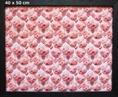 画像2: 「F在庫」はぎれ67×50：ラヴ・ブロドリー（3Dハート、ピンク） (2)