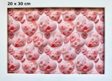 画像3: 「F在庫」はぎれ67×50：ラヴ・ブロドリー（3Dハート、ピンク） (3)