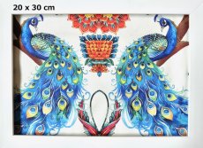 画像8: 「F在庫」はぎれ70×100：アマール（クジャク、気球、白ベース、キャンバス） (8)