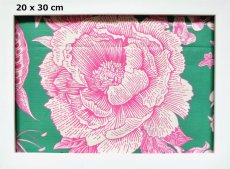 画像3: 「F在庫」はぎれ70×50：リリア（花、グリーンベースピンク、キャンバス） (3)