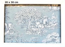 画像2: 「F在庫」はぎれ70×49：tdj馬のいる風景（水色ベース） (2)