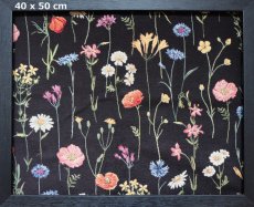 画像1: 「F在庫」はぎれ70×50：ゴブラン織りプレーリー・フルーリー（黒） (1)