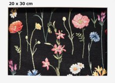 画像2: 「F在庫」はぎれ70×50：ゴブラン織りプレーリー・フルーリー（黒） (2)