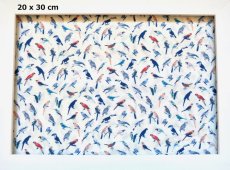 画像1: 「F在庫」はぎれ72×49：ミニペロケ（鳥、白ベース） (1)