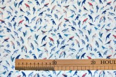 画像2: 「F在庫」はぎれ72×49：ミニペロケ（鳥、白ベース） (2)