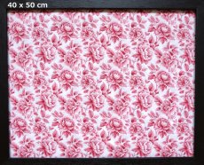 画像1: 「F在庫」はぎれ75×50：コバルト（バラ、赤） (1)