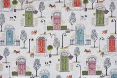 画像12: 「F在庫」はぎれ70×50：ワンちゃんとご近所さん（ベージュベース） (12)