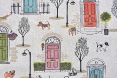 画像11: 「F在庫」はぎれ70×50：ワンちゃんとご近所さん（ベージュベース） (11)