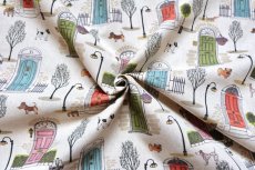 画像9: 「F在庫」はぎれ70×50：ワンちゃんとご近所さん（ベージュベース） (9)