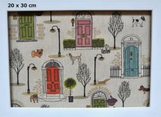 画像3: 「F在庫」はぎれ70×50：ワンちゃんとご近所さん（ベージュベース） (3)