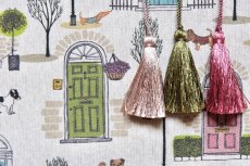 画像8: 「F在庫」はぎれ70×50：ワンちゃんとご近所さん（ベージュベース） (8)