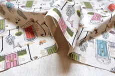 画像10: 「F在庫」はぎれ70×50：ワンちゃんとご近所さん（ベージュベース） (10)