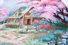 画像3: 「移動中」はぎれ45×45：ファンタジー（家、花の木） (3)