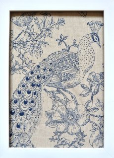 画像3: 「F在庫」はぎれ70×100：ポン・ロマンティック（孔雀、ブルー） (3)