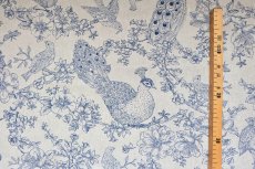 画像4: 「F在庫」はぎれ70×100：ポン・ロマンティック（孔雀、ブルー） (4)