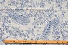 画像5: 「F在庫」はぎれ70×100：ポン・ロマンティック（孔雀、ブルー） (5)