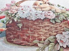 画像5: 「移動中」はぎれ45×45：ラパン&パニエ（うさぎ、カゴ） (5)