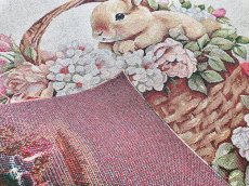 画像4: 「移動中」はぎれ45×45：ラパン&パニエ（うさぎ、カゴ） (4)