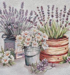画像2: 「移動中」はぎれ45×45：ラベンダー鉢とマーガレット (2)