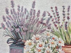 画像6: 「移動中」はぎれ45×45：ラベンダー鉢とマーガレット (6)