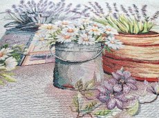 画像4: 「移動中」はぎれ45×45：ラベンダー鉢とマーガレット (4)