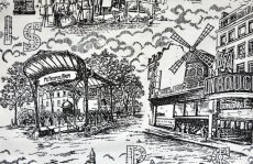 画像13: 「F在庫」はぎれ70×50：オスマン・パリ（白ベース黒） (13)