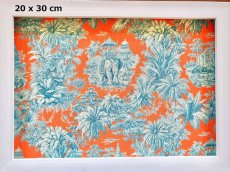 画像4: 「F在庫」はぎれ75×50：ミニ・マハラニ（オレンジベースブルー） (4)