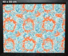 画像1: 「F在庫」はぎれ75×50：ミニ・マハラニ（オレンジベースブルー） (1)