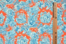 画像3: 「F在庫」はぎれ75×50：ミニ・マハラニ（オレンジベースブルー） (3)