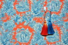 画像5: 「F在庫」はぎれ75×50：ミニ・マハラニ（オレンジベースブルー） (5)