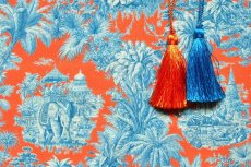 画像6: 「F在庫」はぎれ75×50：ミニ・マハラニ（オレンジベースブルー） (6)