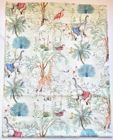 画像15: 「J即納」はぎれ77x100：アニモー・エグゾティック（コットンサテン、グリーンベース） (15)