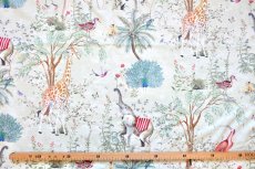 画像2: 「J即納」はぎれ77x100：アニモー・エグゾティック（コットンサテン、グリーンベース） (2)