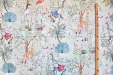 画像3: 「J即納」はぎれ77x100：アニモー・エグゾティック（コットンサテン、グリーンベース） (3)