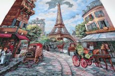 画像7: 「F在庫」はぎれ45×45：古き良きパリ（馬車、エッフェル塔） (7)