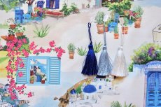画像11: 「F在庫」はぎれ49×70：サントリーニ島（マルチカラー、地中海の風景） (11)