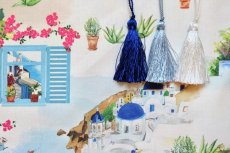 画像12: 「F在庫」はぎれ49×70：サントリーニ島（マルチカラー、地中海の風景） (12)