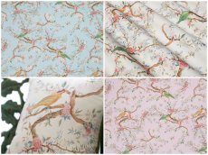 画像1: 「取寄せ」布：バーズ（コットンハーフパナマ） 3色 (1)