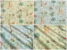 画像1: 「取寄せ」布：アニモー・エグゾティック（コットンサテン） 2色 (1)