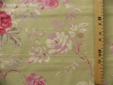 画像2: 「J即納」布：フルールマノン（グリーンベースピンク）長さ50cm単位 (2)